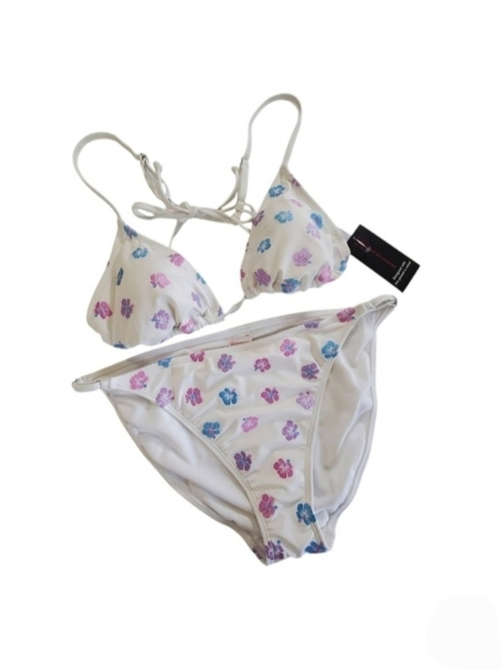 2022 * No Boundaries Floral Bikini Set White Pink Purple Sizes L & XL NWT